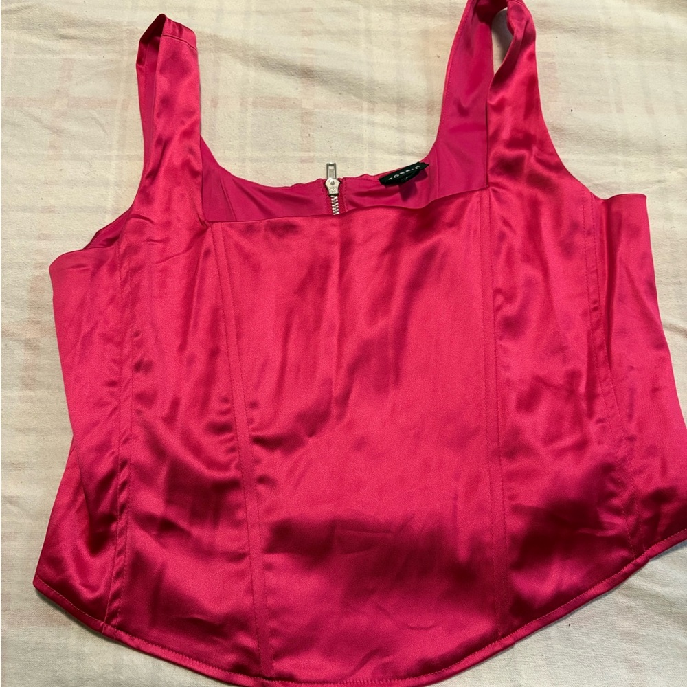 Torrid Fuchsia Satin Tank Top